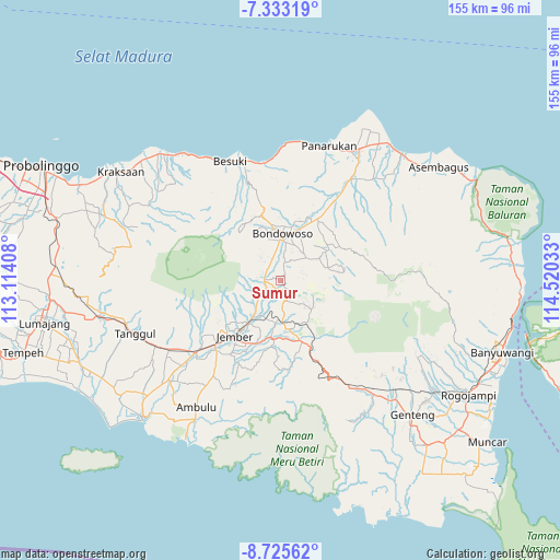 Sumur on map