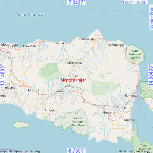 Mengenkrajan on map