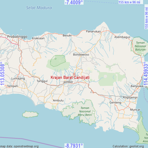 Krajan Barat Candijati on map