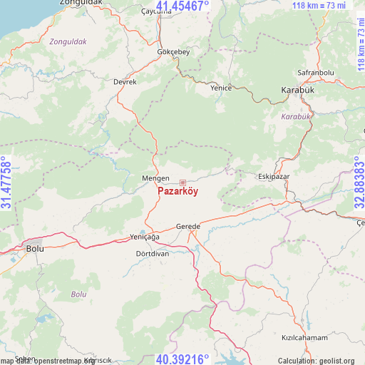 Pazarköy on map