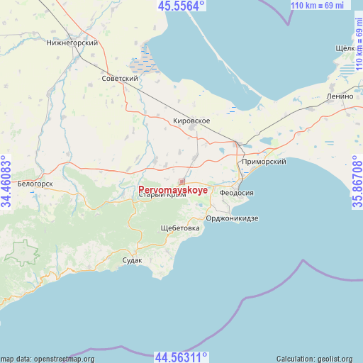 Pervomayskoye on map