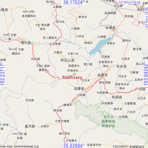 Biashizang on map