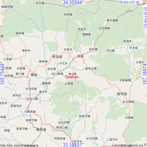 Taishan on map