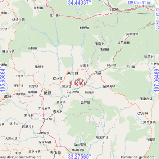 Xinghua on map