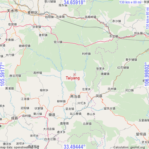 Taiyang on map