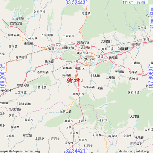 Qingshu on map