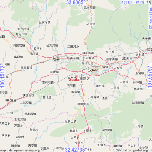 Gaotai on map