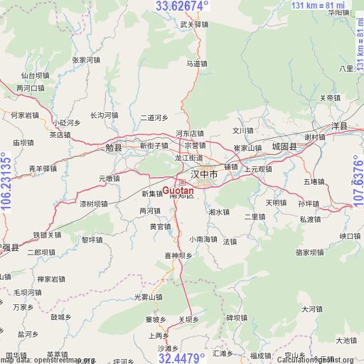 Guotan on map
