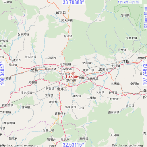 Laojun on map