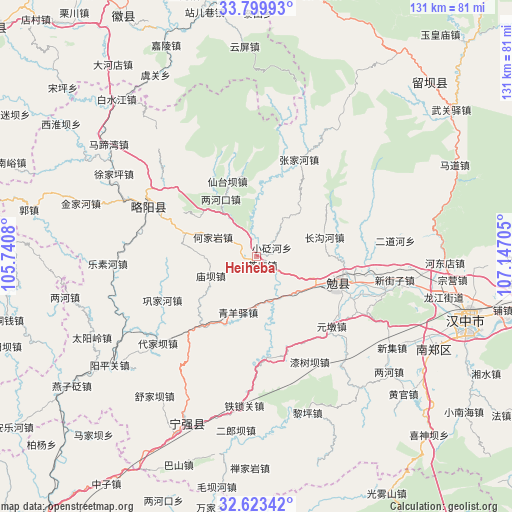 Heiheba on map