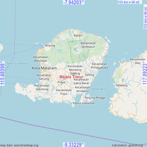 Mejelo Timur on map