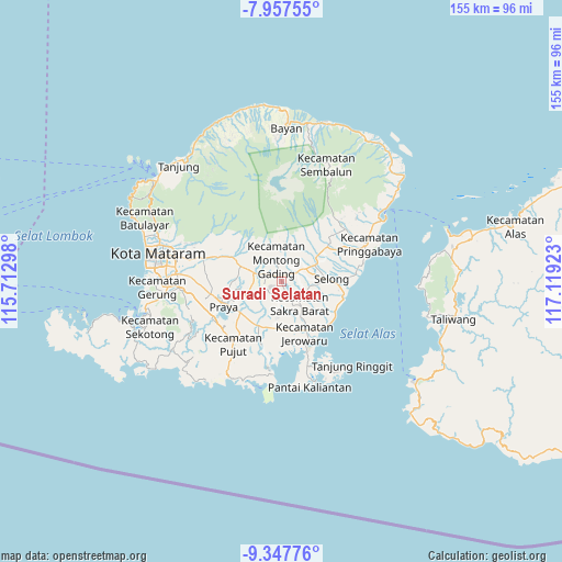 Suradi Selatan on map