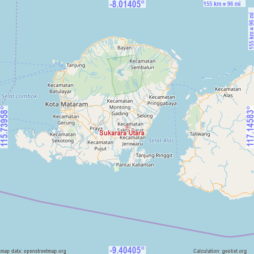 Sukarara Utara on map