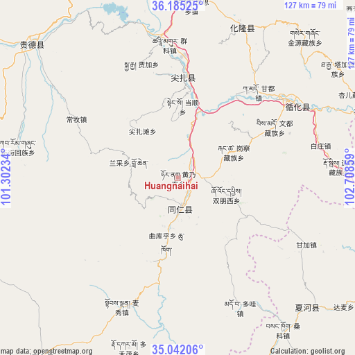 Huangnaihai on map