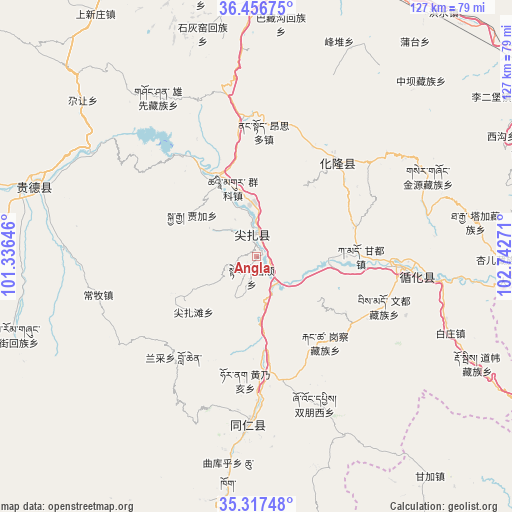 Angla on map