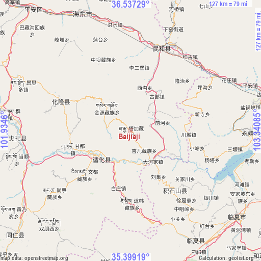 Baijiaji on map