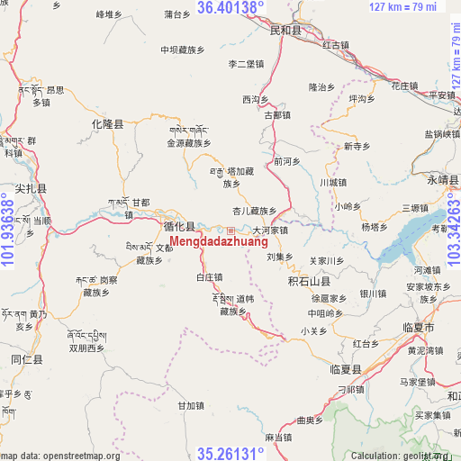 Mengdadazhuang on map