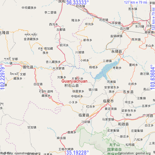 Guanjiachuan on map