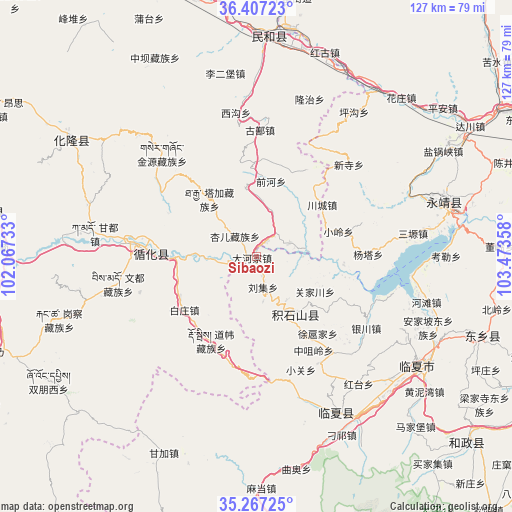 Sibaozi on map
