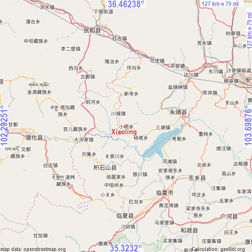 Xiaoling on map