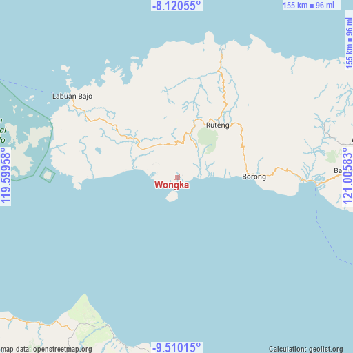 Wongka on map