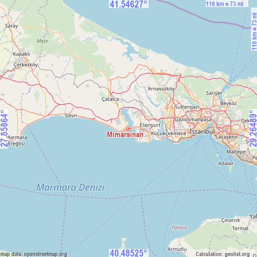 Mimarsinan on map