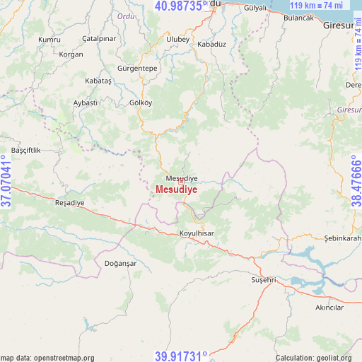 Mesudiye on map
