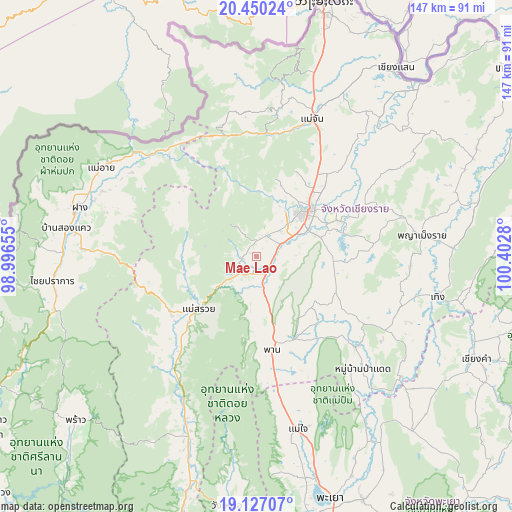 Mae Lao on map