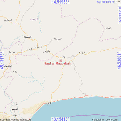 Jawf al Maqbābah on map