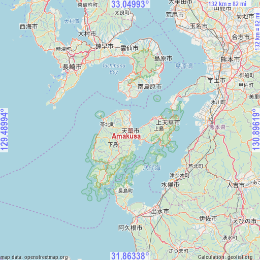 Amakusa on map