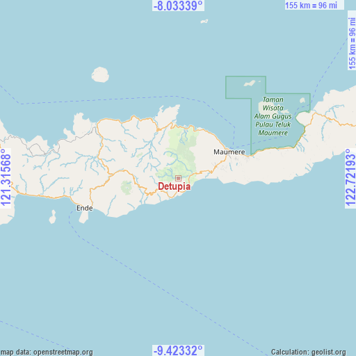 Detupia on map