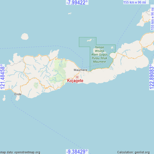 Kojagete on map