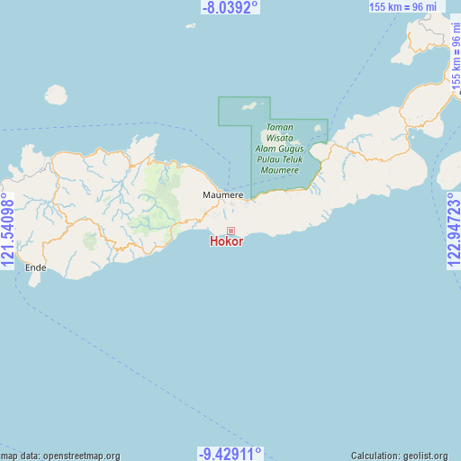 Hokor on map