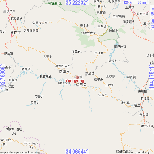 Yangyong on map