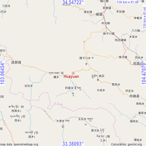 Huayuan on map