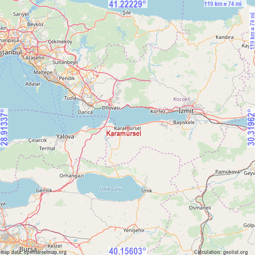 Karamürsel on map