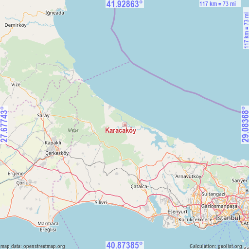 Karacaköy on map