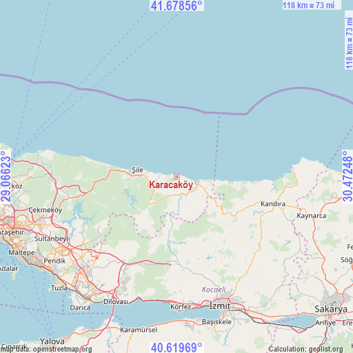 Karacaköy on map