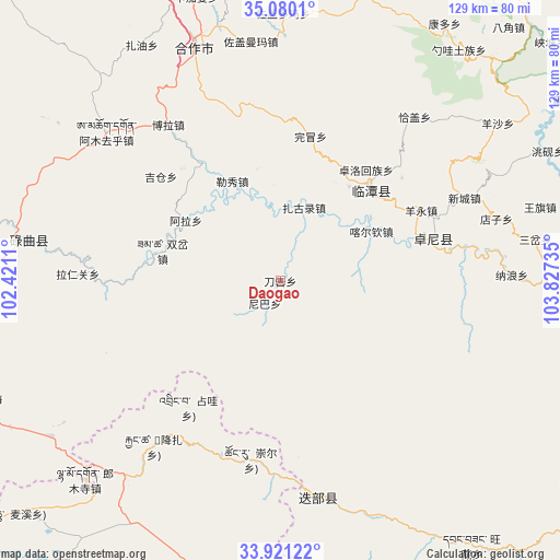 Daogao on map