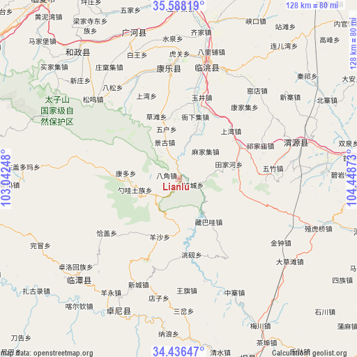 Lianlu on map