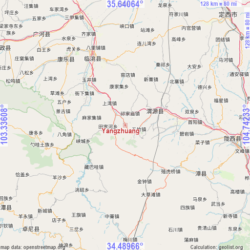 Yangzhuang on map