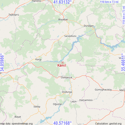 Kâmil on map