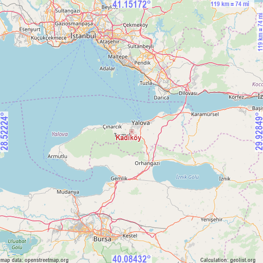 Kadıköy on map