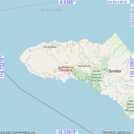 Tibutana on map