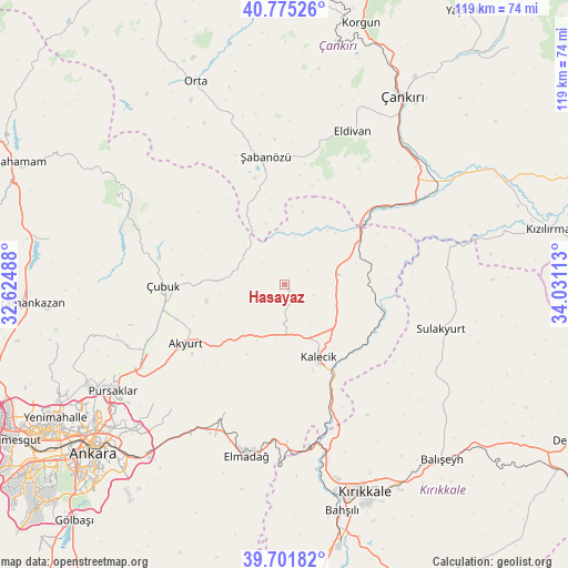 Hasayaz on map