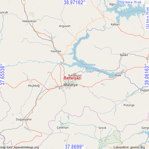 Battalgazi on map