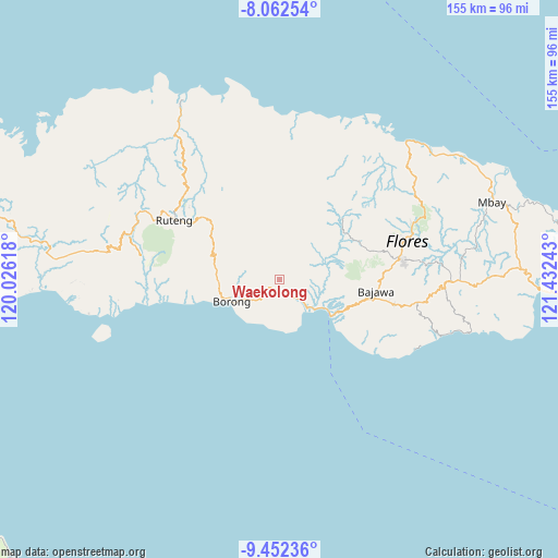 Waekolong on map