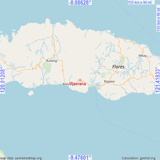 Waerana on map