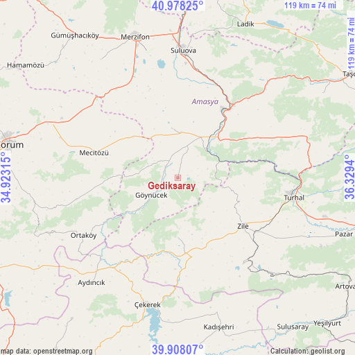 Gediksaray on map