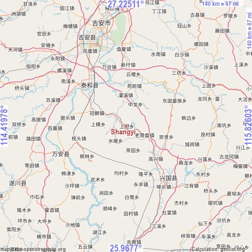 Shangyi on map